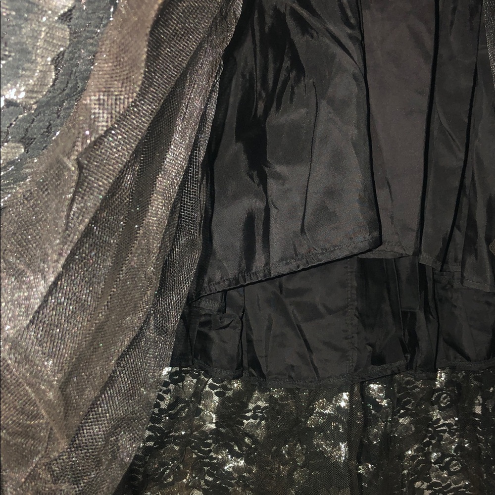 Mommy and Me Boutique Black and Silver Floral Strapless Dress - Picture 7 of 11